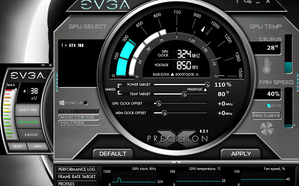 gtx 780 classified evga default precisionX voltage